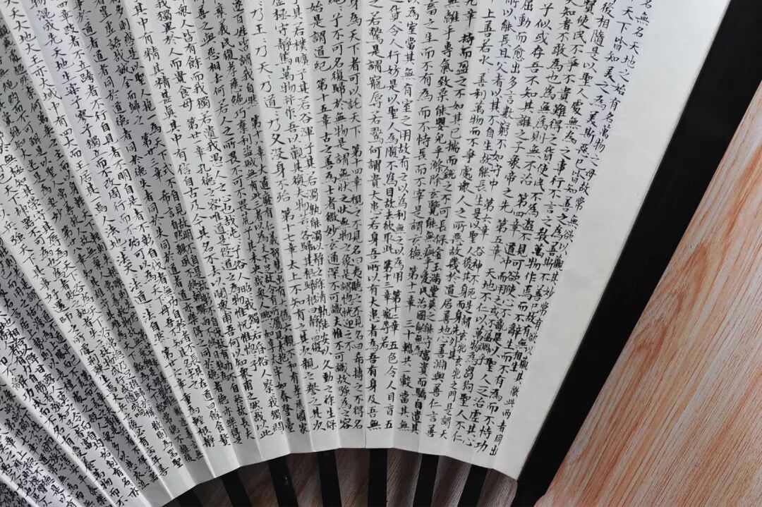 颜玉利■颜玉利书法欣赏：小楷折扇《道德经》