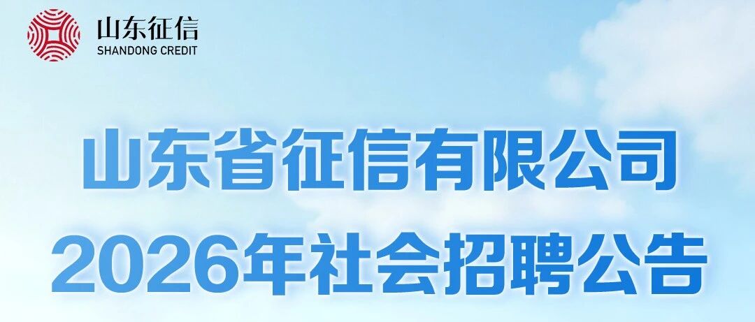 山东省征信有限公司2026年社会招聘公告