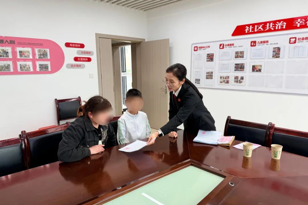 法官与姑姑和小豪讲解监护情况