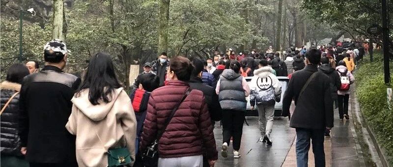 堵在玉古路上，一小时才前进几百米！今天飞来峰下面人多车堵，进灵隐排长队 提醒：进灵隐请预约，现场戴好口罩