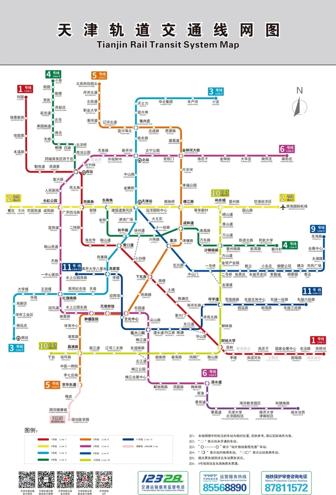 天津地铁线路图