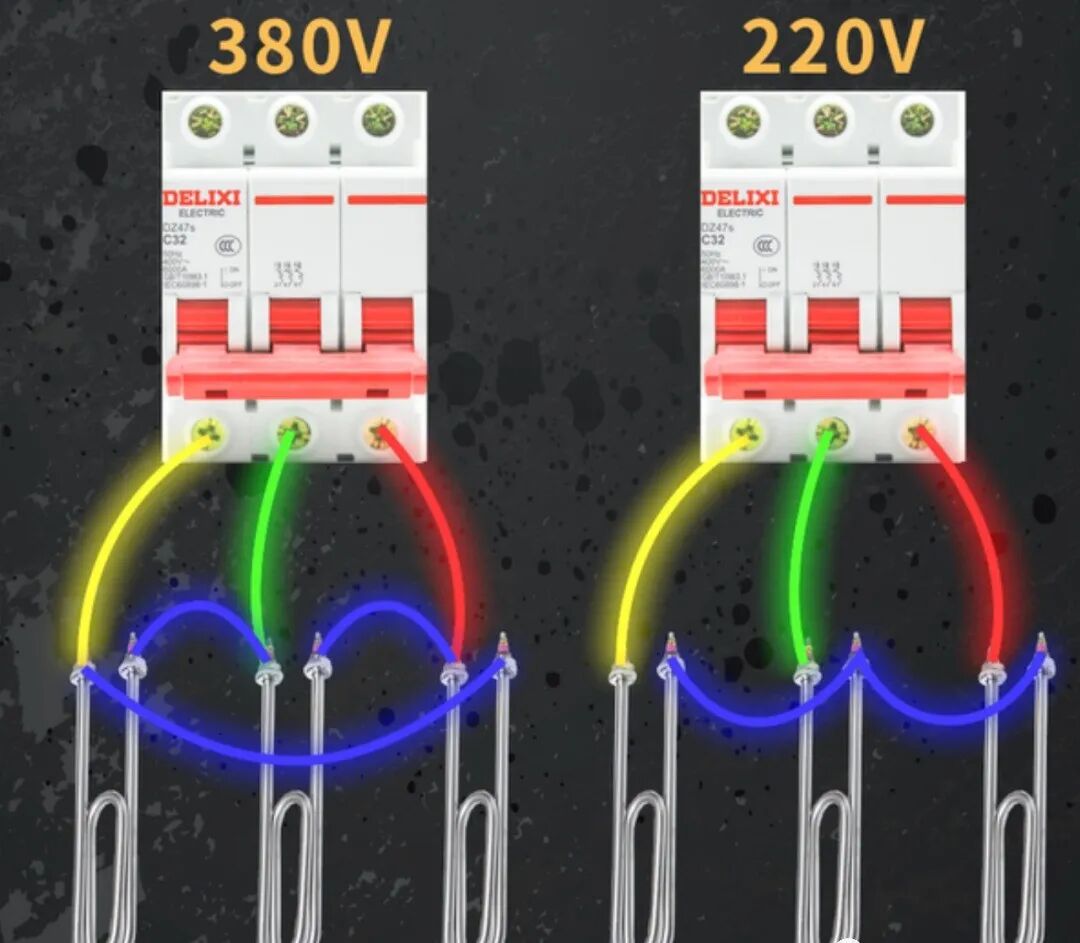 怎么把380V，接380V，220V的加热管，直接上方法的图1