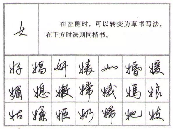 行楷行书练字教程钢笔字79个偏旁部首的写法