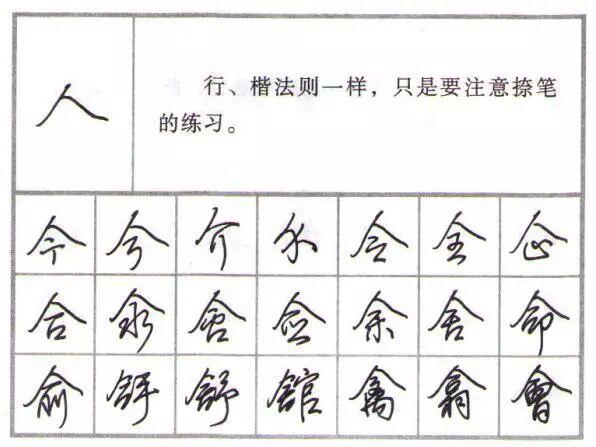行楷行书练字教程钢笔字79个偏旁部首的写法