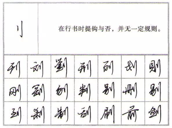 行楷行书练字教程钢笔字79个偏旁部首的写法