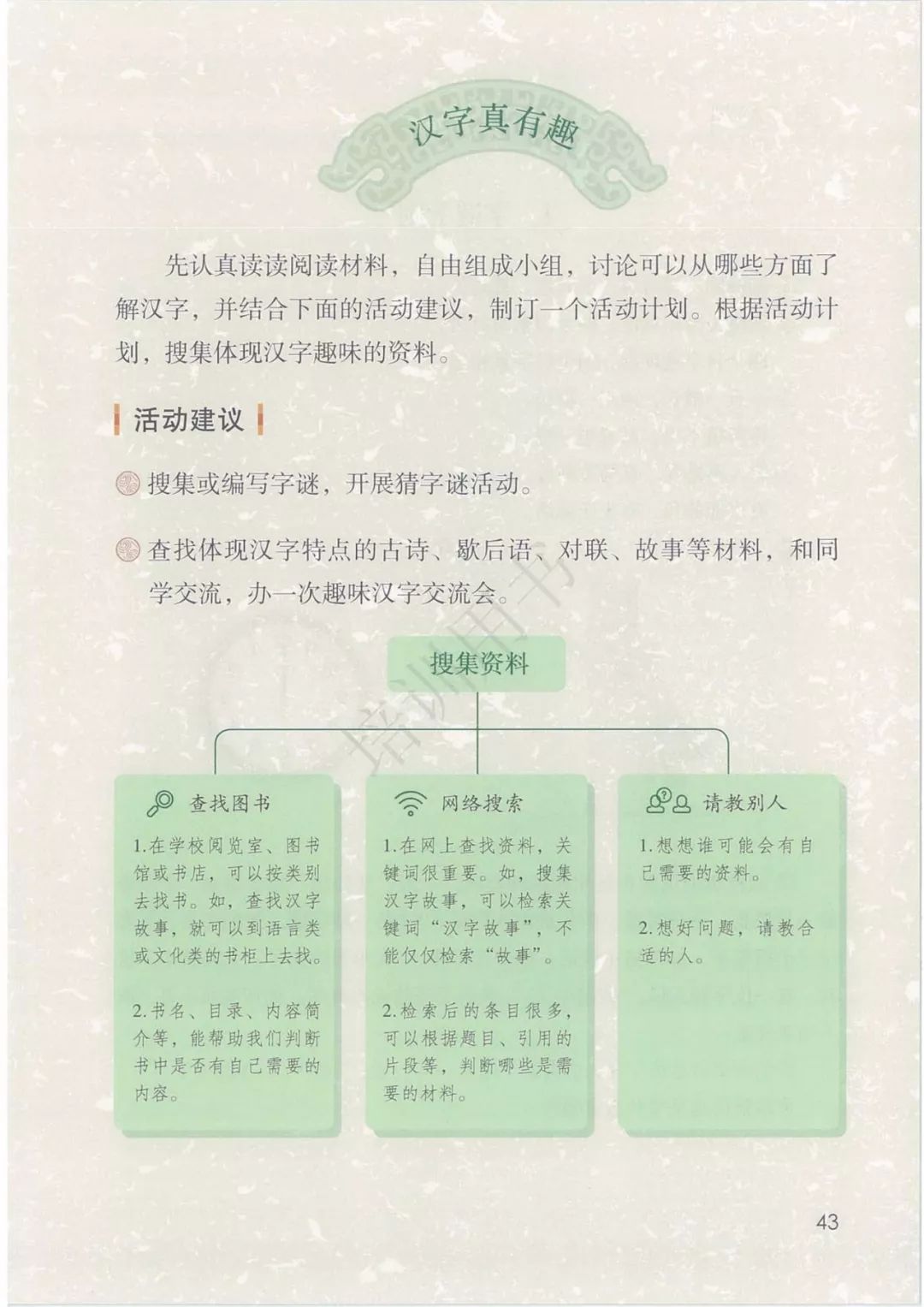 汉字真有趣 Page43 人教版五年级语文下册 部编新版 电子课本 教材 教科书 好多电子课本网
