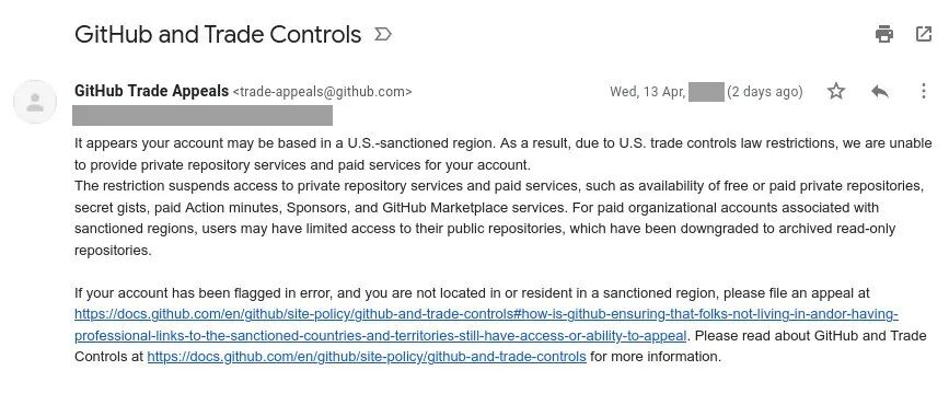 GitHub封杀俄罗斯，代码被“没收”