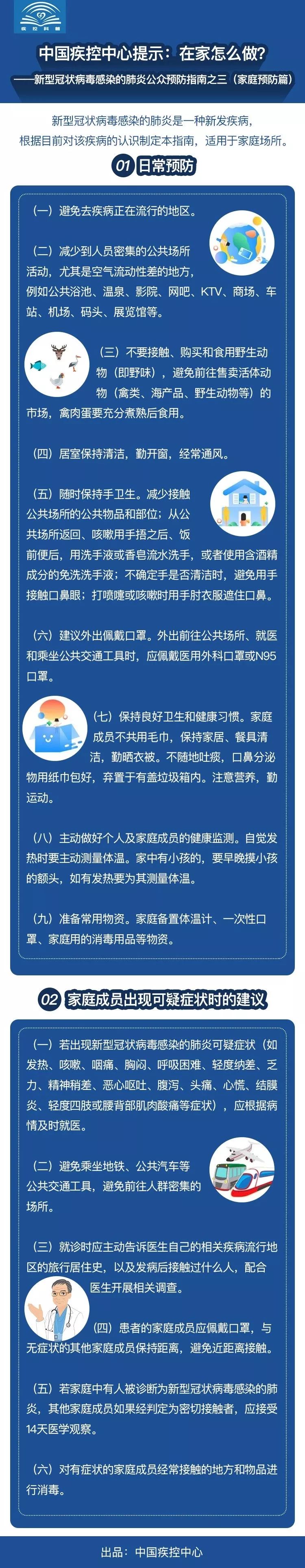 新型冠状病毒肺炎公众预防指南，请执行起来！