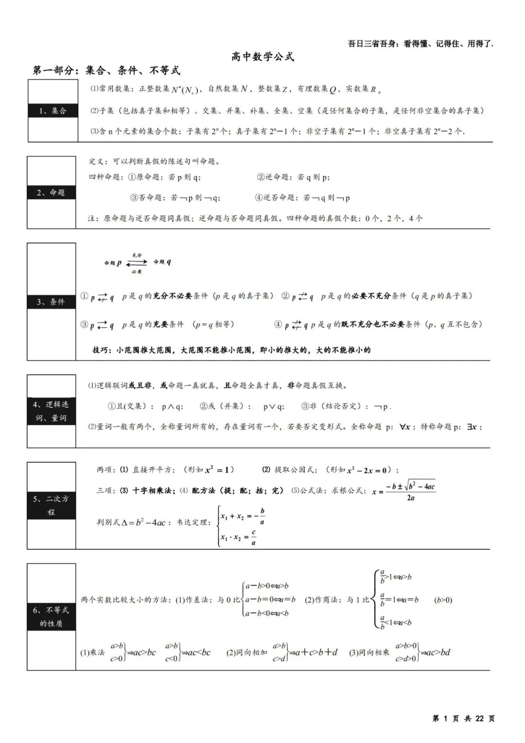 干货 高中数学三年必背公式大汇总 建议收藏起来背熟了 考试次次稳上128分 全网搜