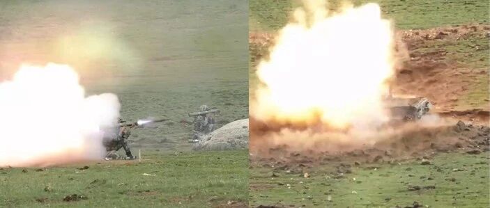 国产新型双联单兵火箭筒亮相高原演兵场：一发打爆坦克靶标