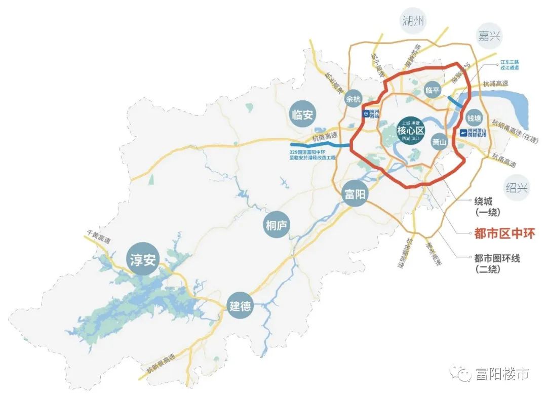 72公里,涉及320國道老餘杭至富陽高橋段工程(北段),329國道富陽漁山至