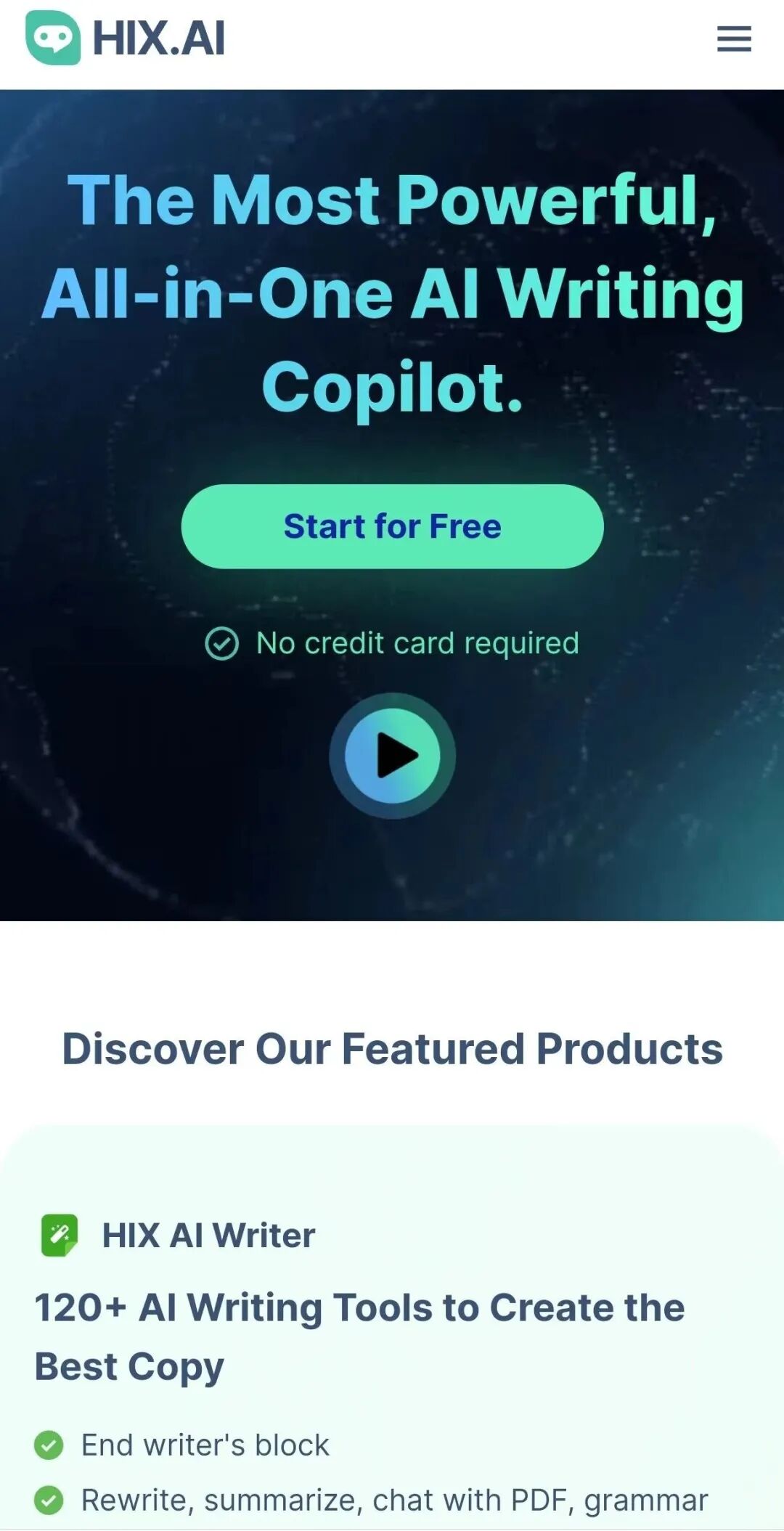 AI+写作生成 HIX AI：智能写作助手，引领高效创作新潮流