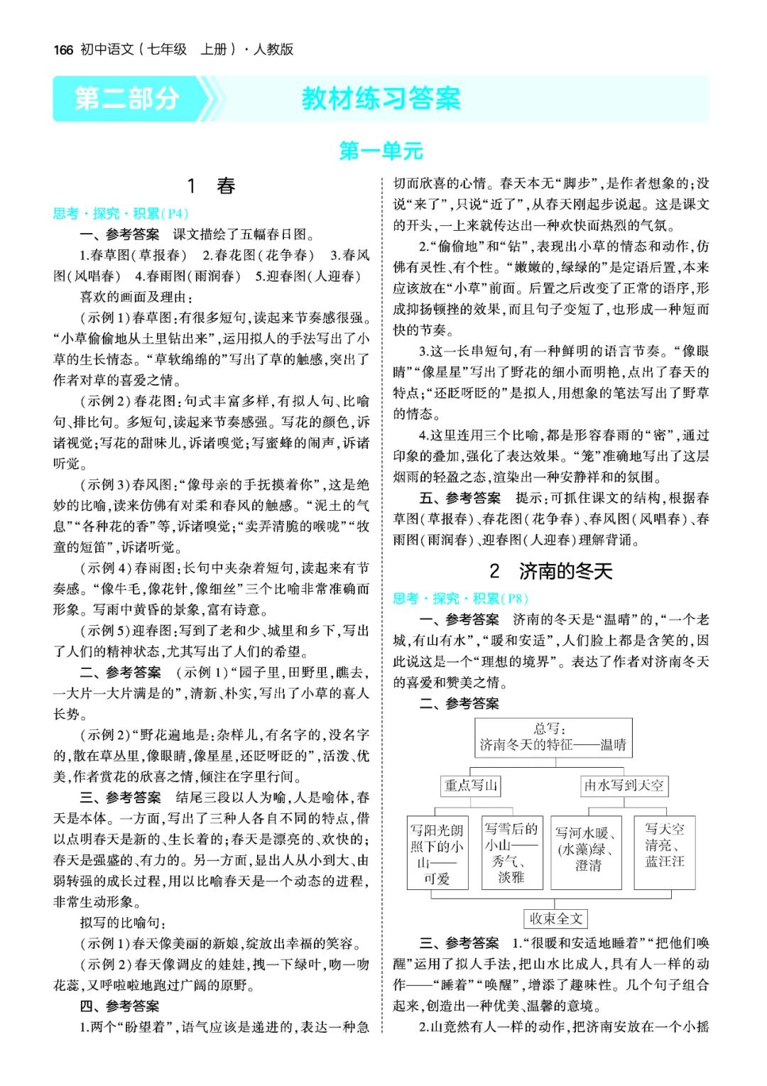 【最新版】部编版七年级上册语文《教材课后习题参考答案》
