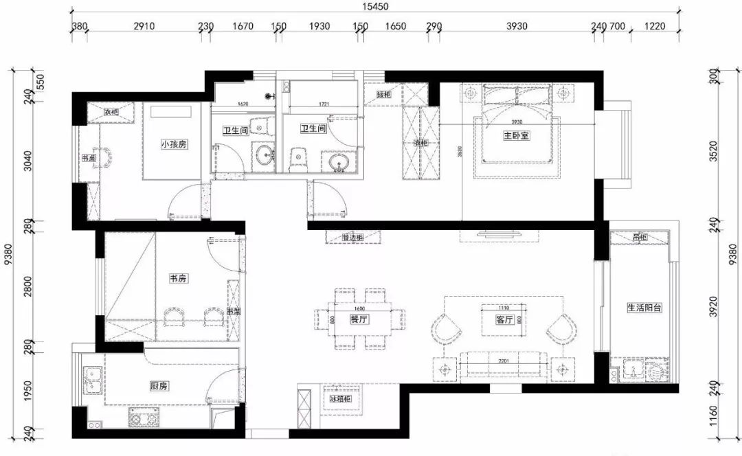 120㎡現代簡約三房室，客餐廳一體實用收納好，具有文藝范 家居 第5張