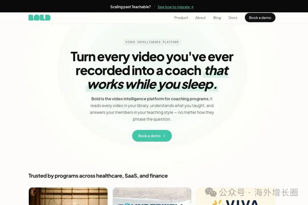Bold homepage