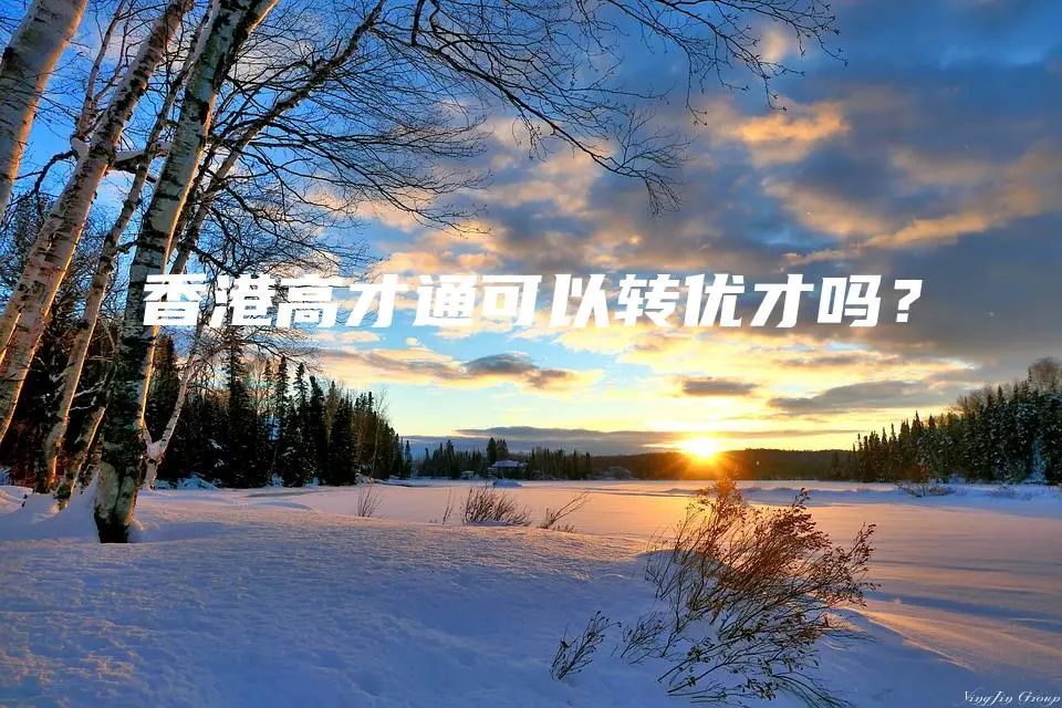 香港高才通可以转优才吗？
