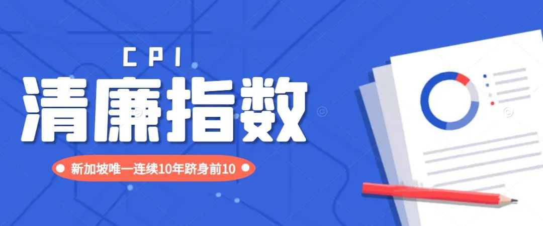 全球清廉指数排名 | 新加坡唯一连续10年跻身前10名的亚洲经济体！