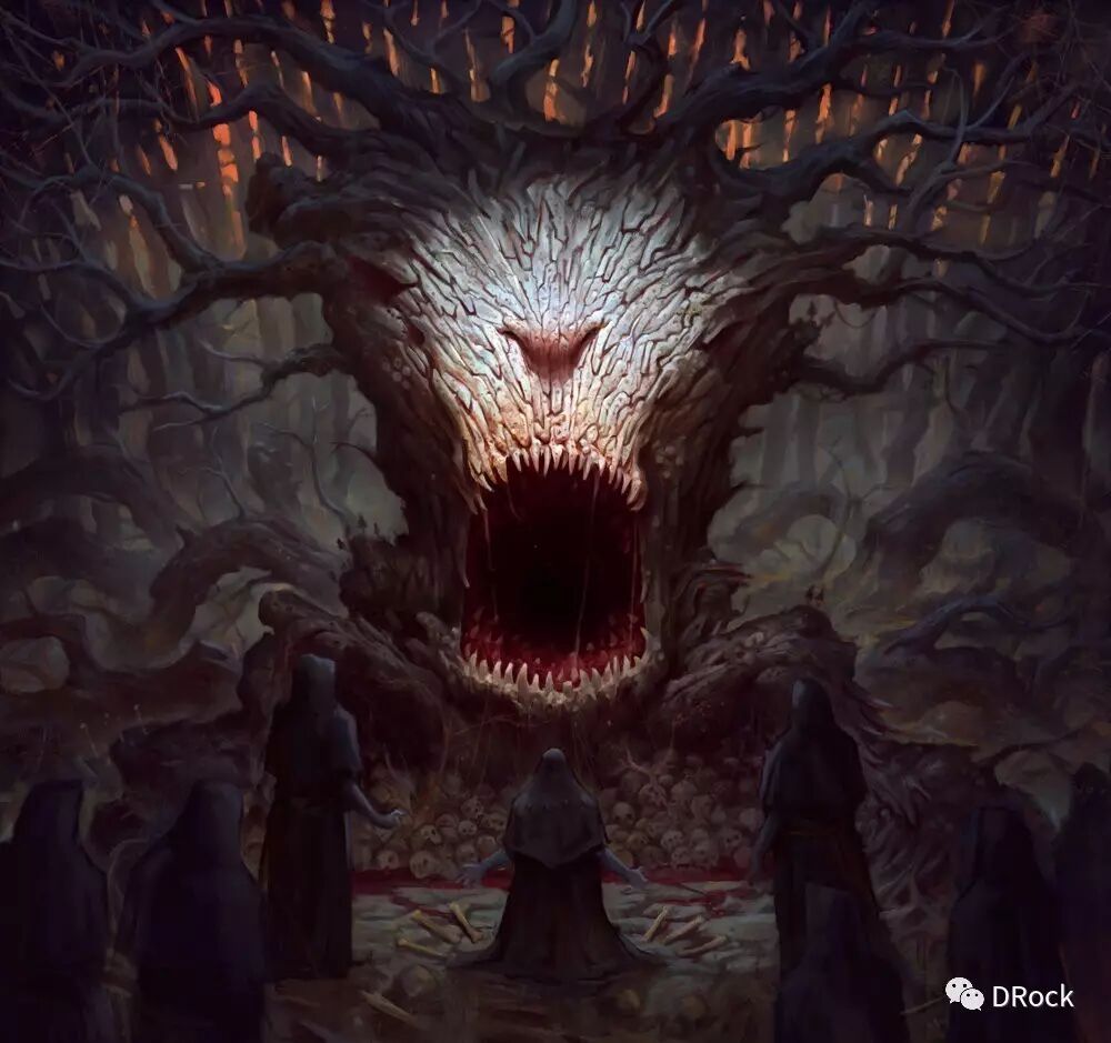 恶心的描述,但是透过他的作品,怪物的畸形还有流露出的情绪彷徨而不安