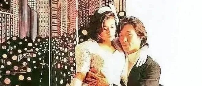 1991年,香港演员郑浩南和日本女星大岛由加利结婚时的婚纱照