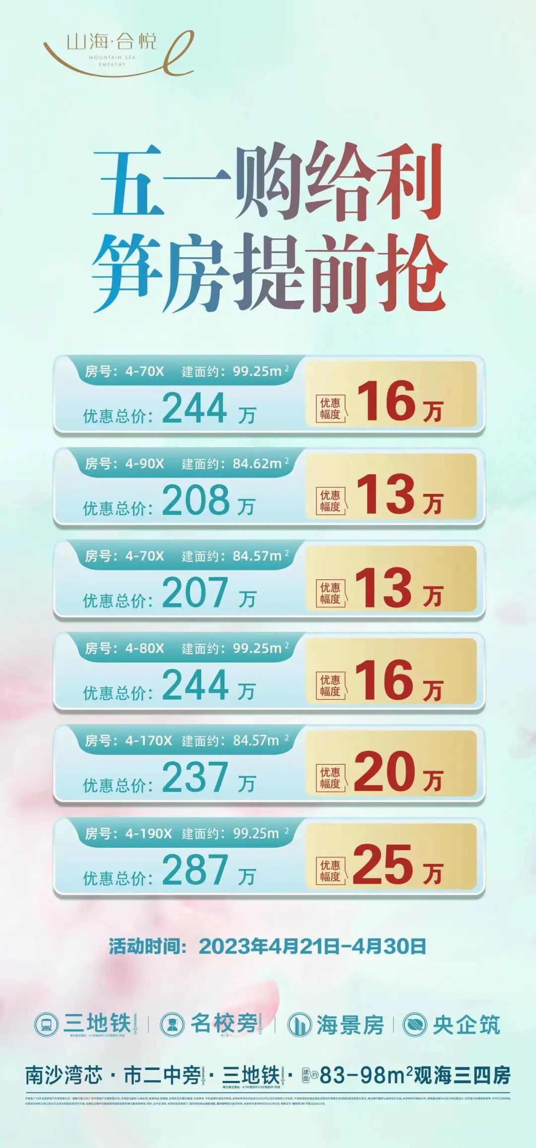 福利齐发！南沙17个楼盘抢在五一前“放价”！