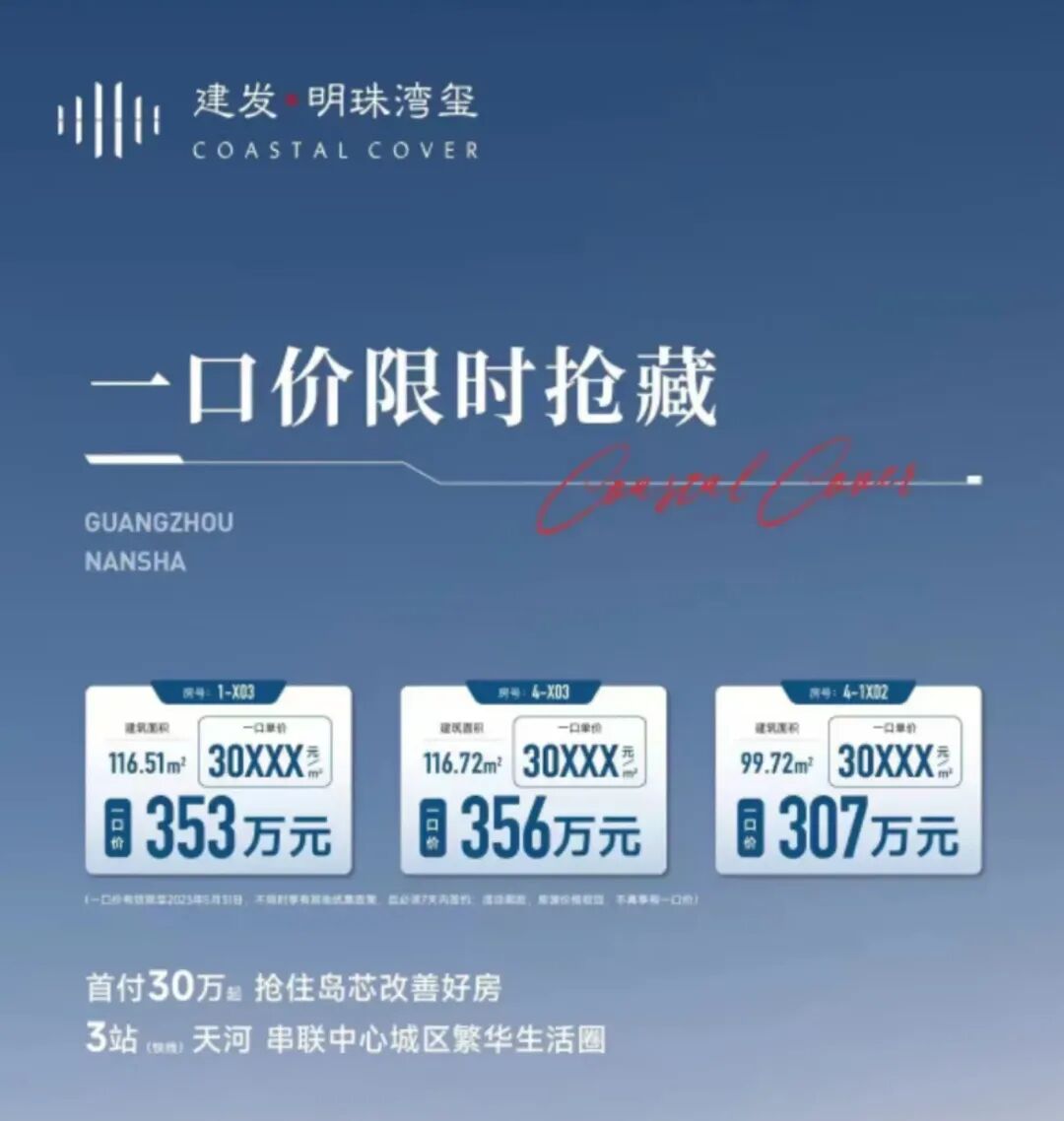 直降107万！南沙14盘出招，推出超66套特价单位！
