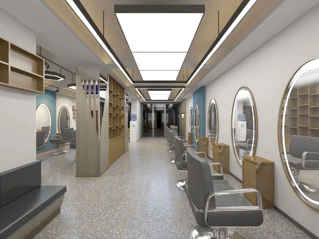 简约轻奢风东莞网红美发店装修设计效果图