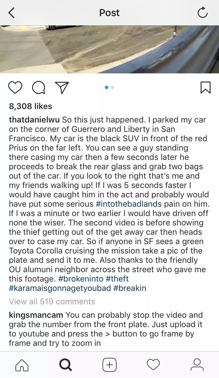 吳彥祖大驚小怪啦!舊金山被砸車 上網求助奢望抓賊(圖)