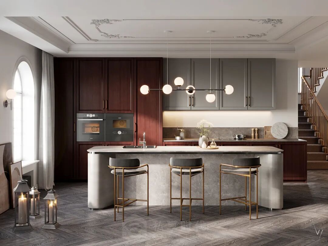 Red Solid Wood Kitchen Cabinet.jpg