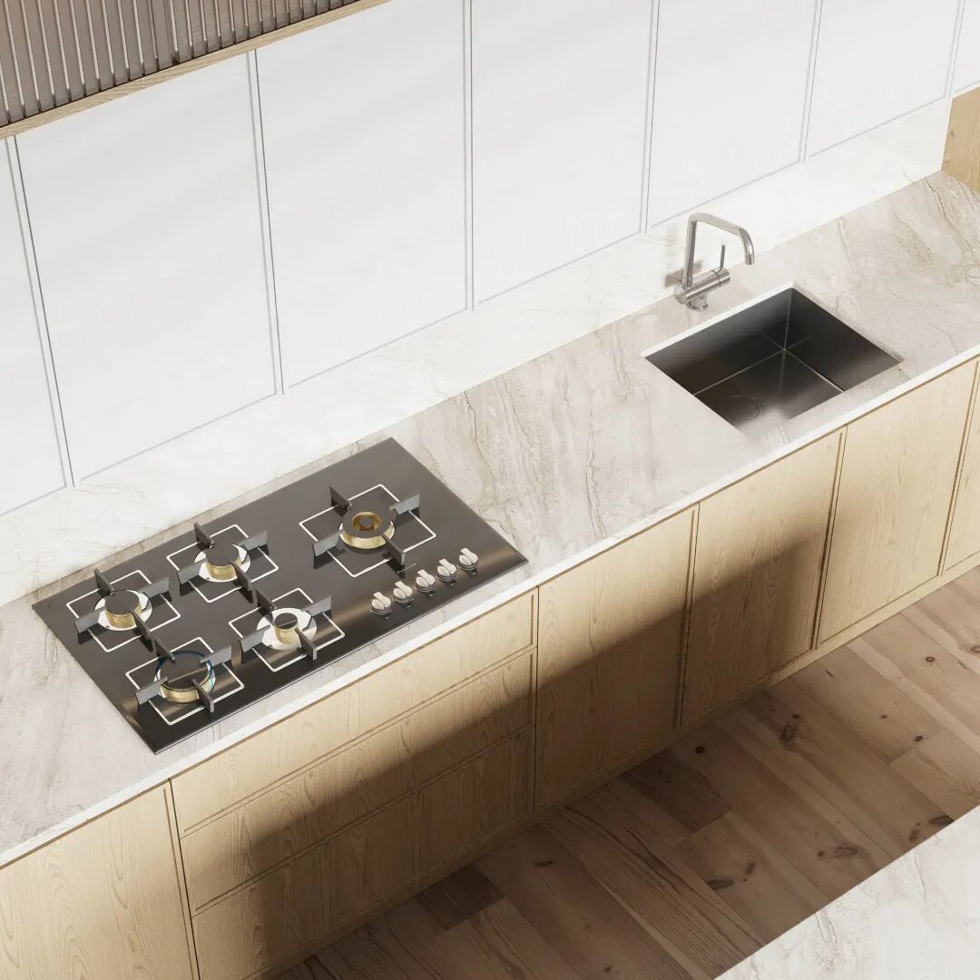 White Marble Bench Tops with Wooden Cabinets.jpg