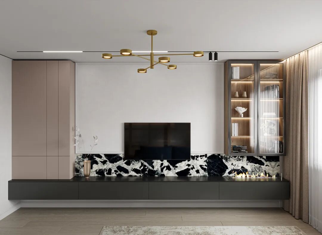 53个瞬间提升客厅档次的电视背景墙案例