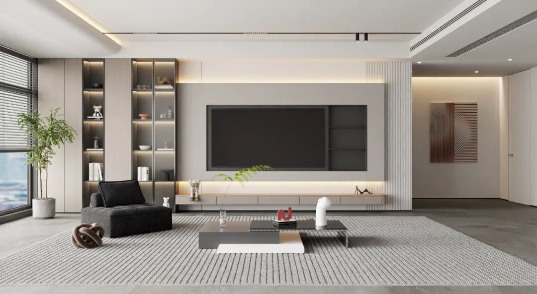 53个瞬间提升客厅档次的电视背景墙案例