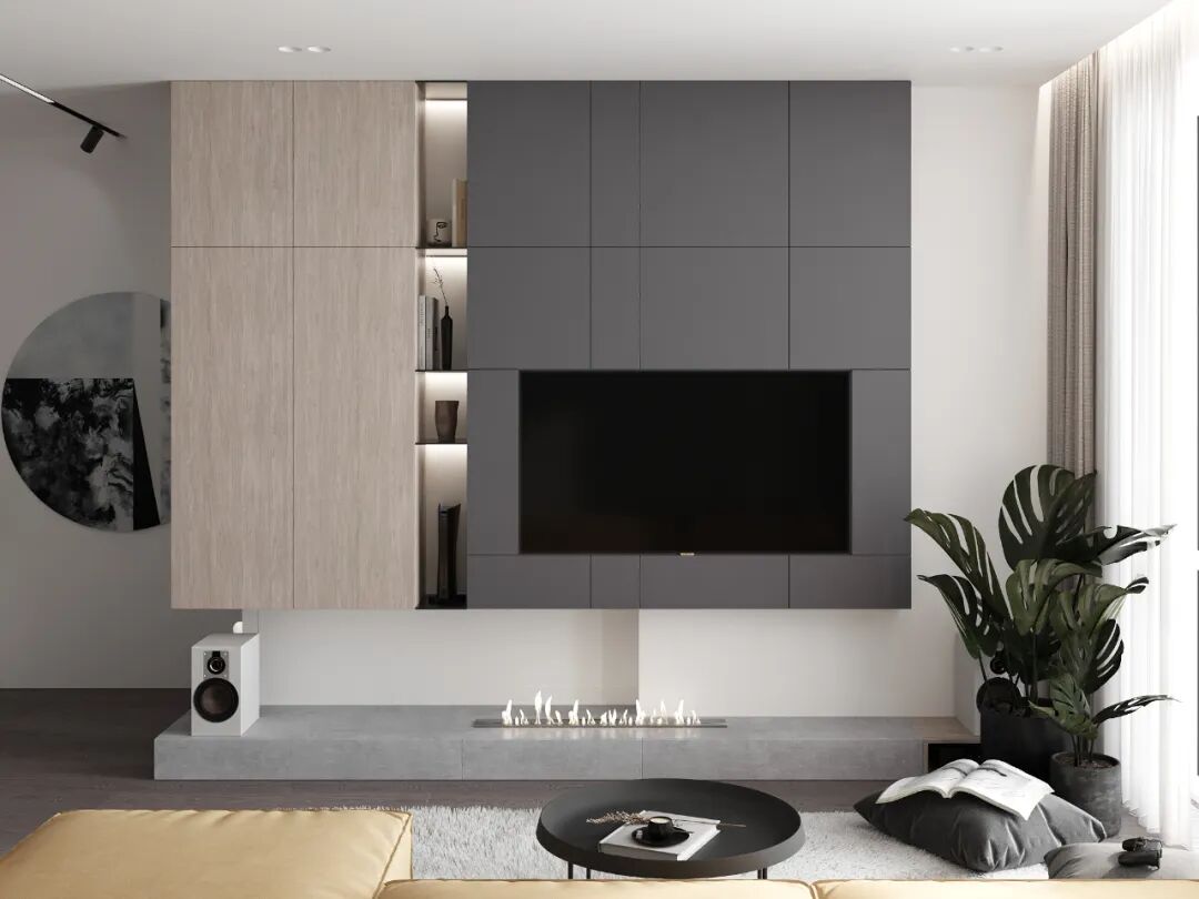 53个瞬间提升客厅档次的电视背景墙案例