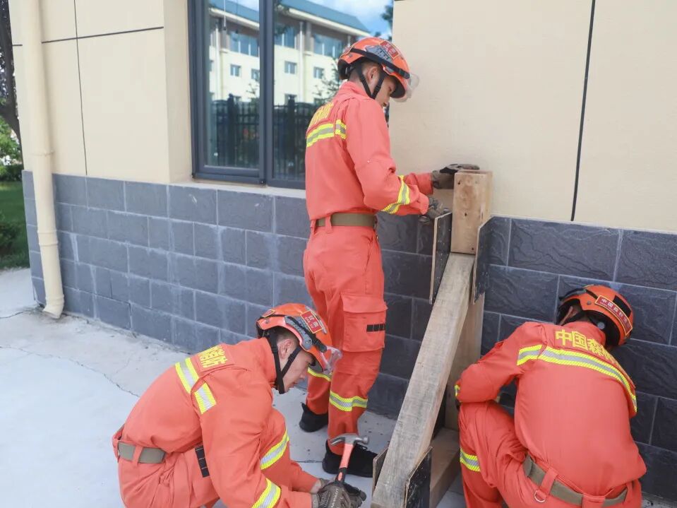 新蓝入列丨西峰区森林消防大队认真开展新消防员木支撑训练
