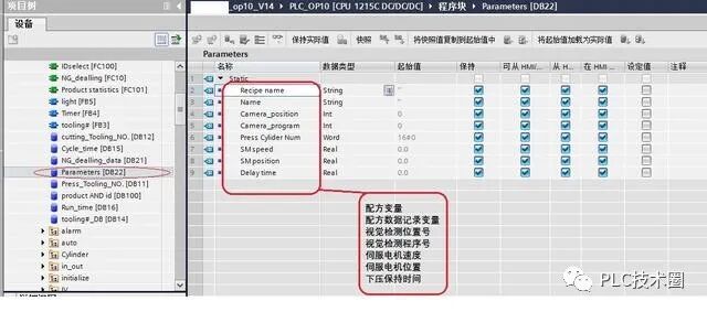 西门子PLC系列1215C与触摸屏创建配方设置实例的图2
