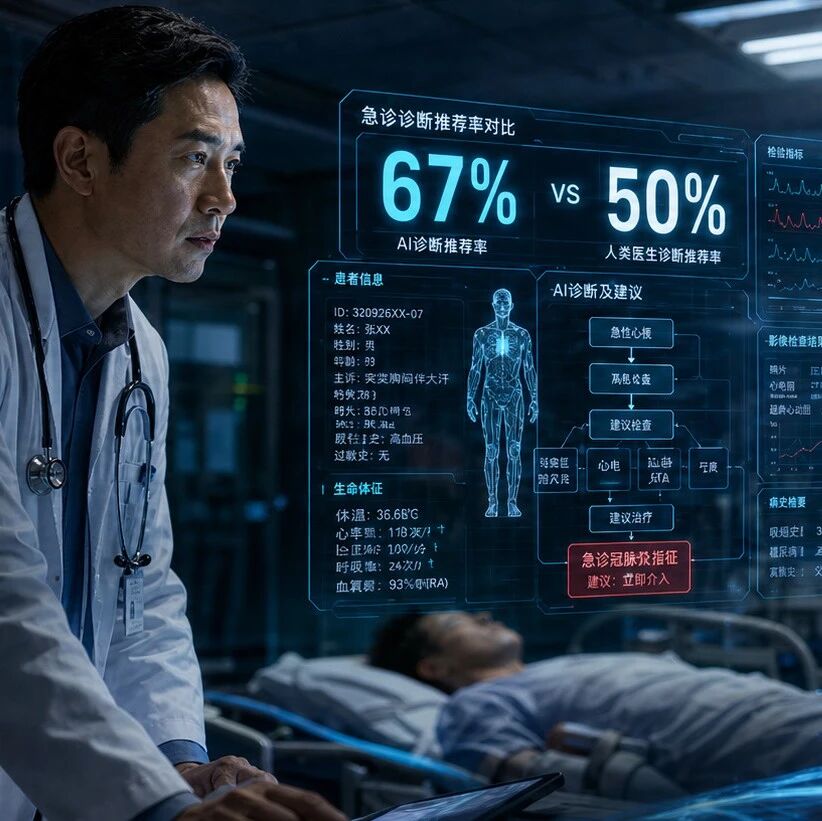 哈佛急诊 AI 研究报道封面