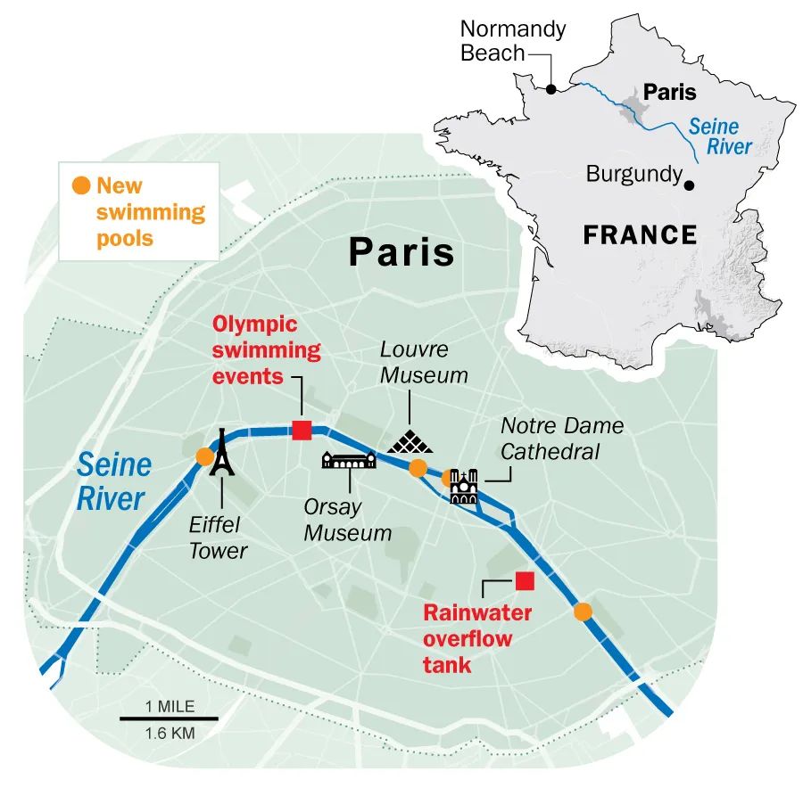 塞纳河涨水,河水变棕色,网友:担心奥运
