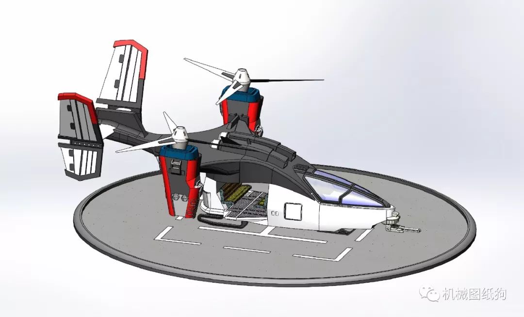 【飛行模型】Dropship直升機簡易模型3D圖紙 Solidworks設計 附STEP 家居 第1張