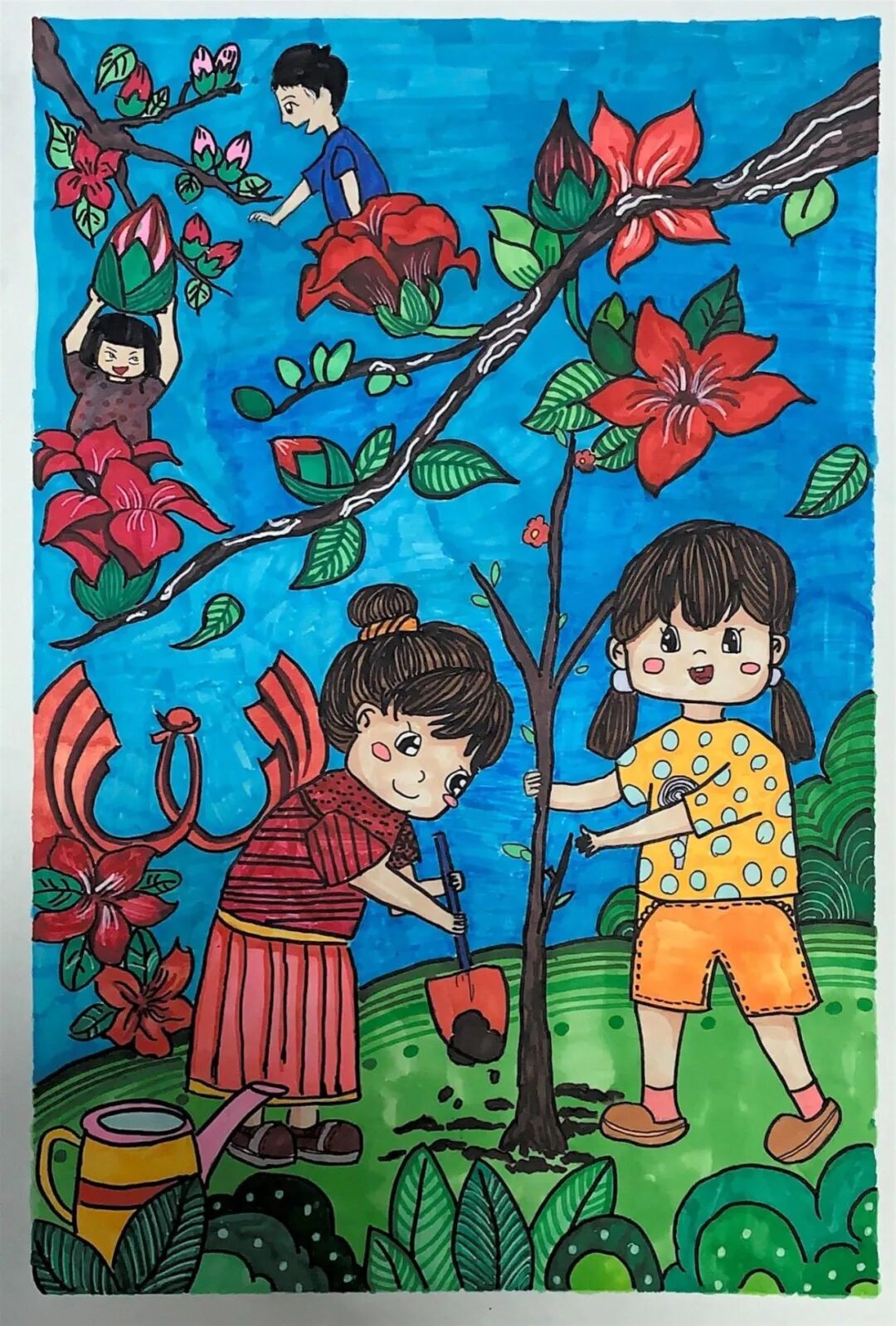 "北江春来早 童心绘红棉" 少儿绘画作品展来啦!