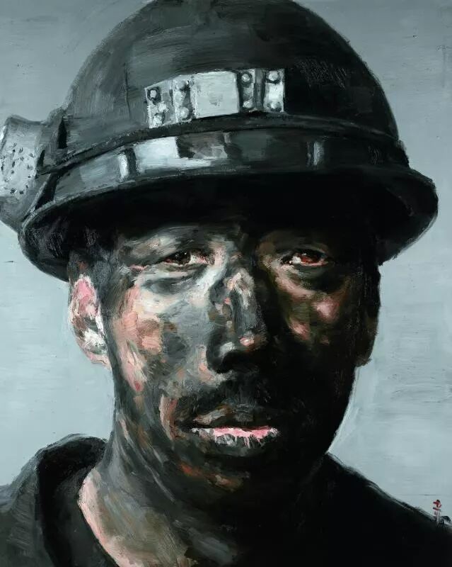 《矿工李国庆肖像》油画 250cmx200cm 2011年