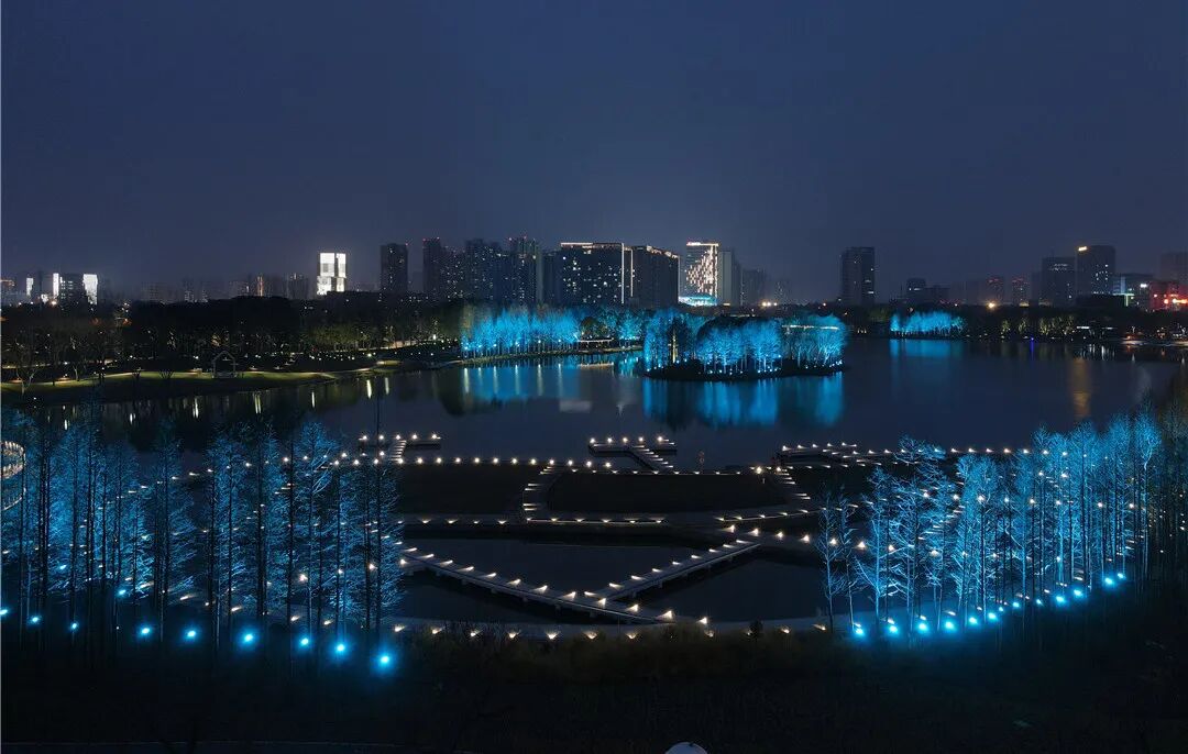 嘉定新城远香湖会客厅整体品质提升项目夜景照明详解