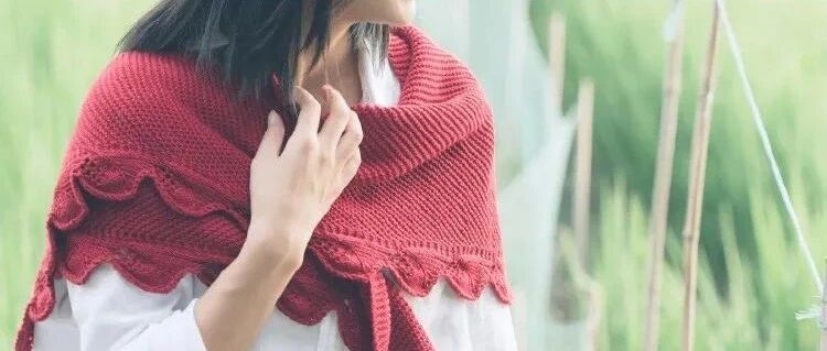 云柔、牦牛绒作品 | 云团织92叶子•三角披肩（有编织图解）