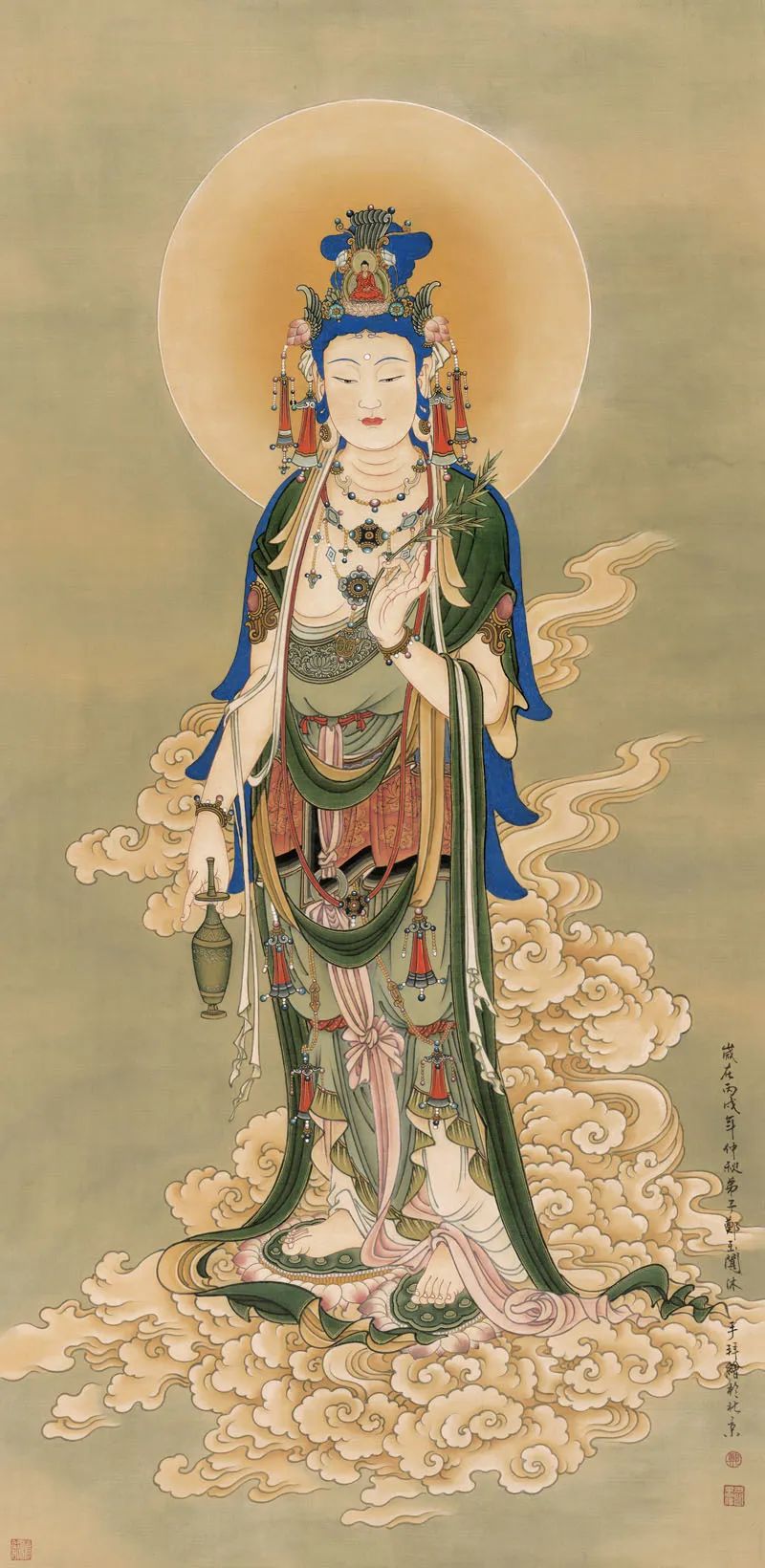 杨枝观音圣观音,亦称"正观音""圣观自在", 一面二臂的圣观音可视为