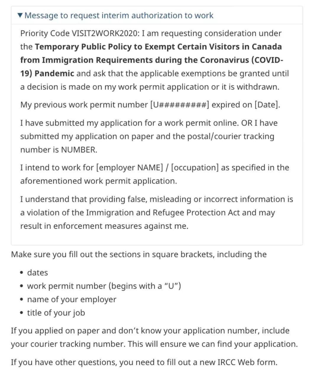 加拿大访客签证持有人境内申请Work Permit延期至2025年