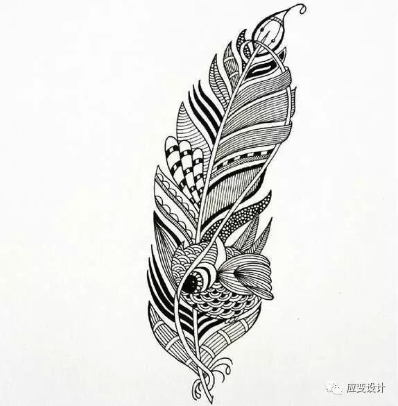 黑白手绘丨针管笔画的小装饰,手掌大小很轻松