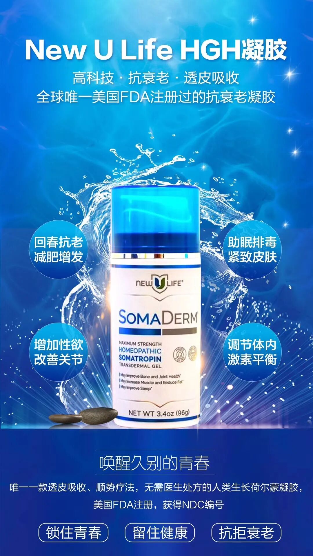 爱上里程碑式黑科技【Somaderm HGH 青春凝胶】
