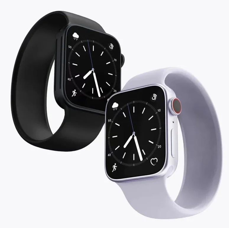 苹果Apple Watch Series 8 渲染图曝光：直屏、直边框设计