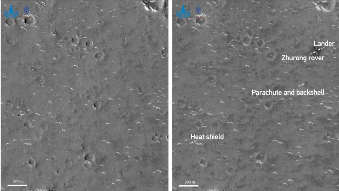 NASA首次拍摄到中国祝融号火星探测车的图2