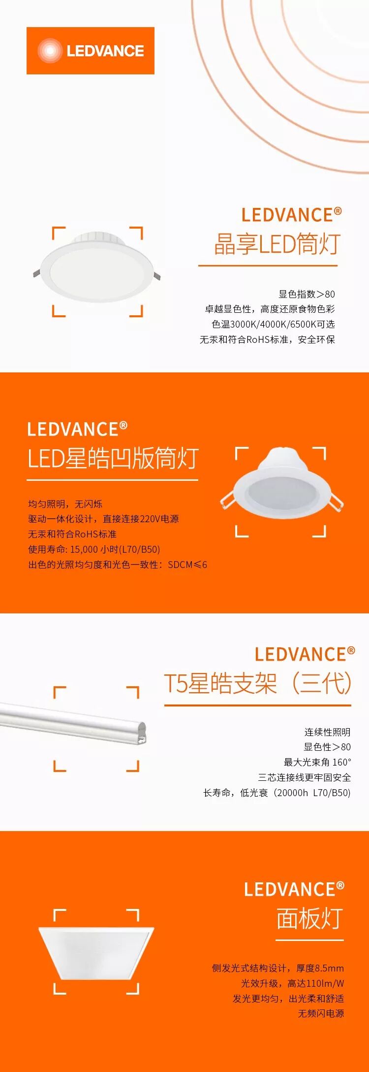 安裝簡易、維護少、低耗能且環保的特點，又能有效的控制眩光、光線均勻柔和