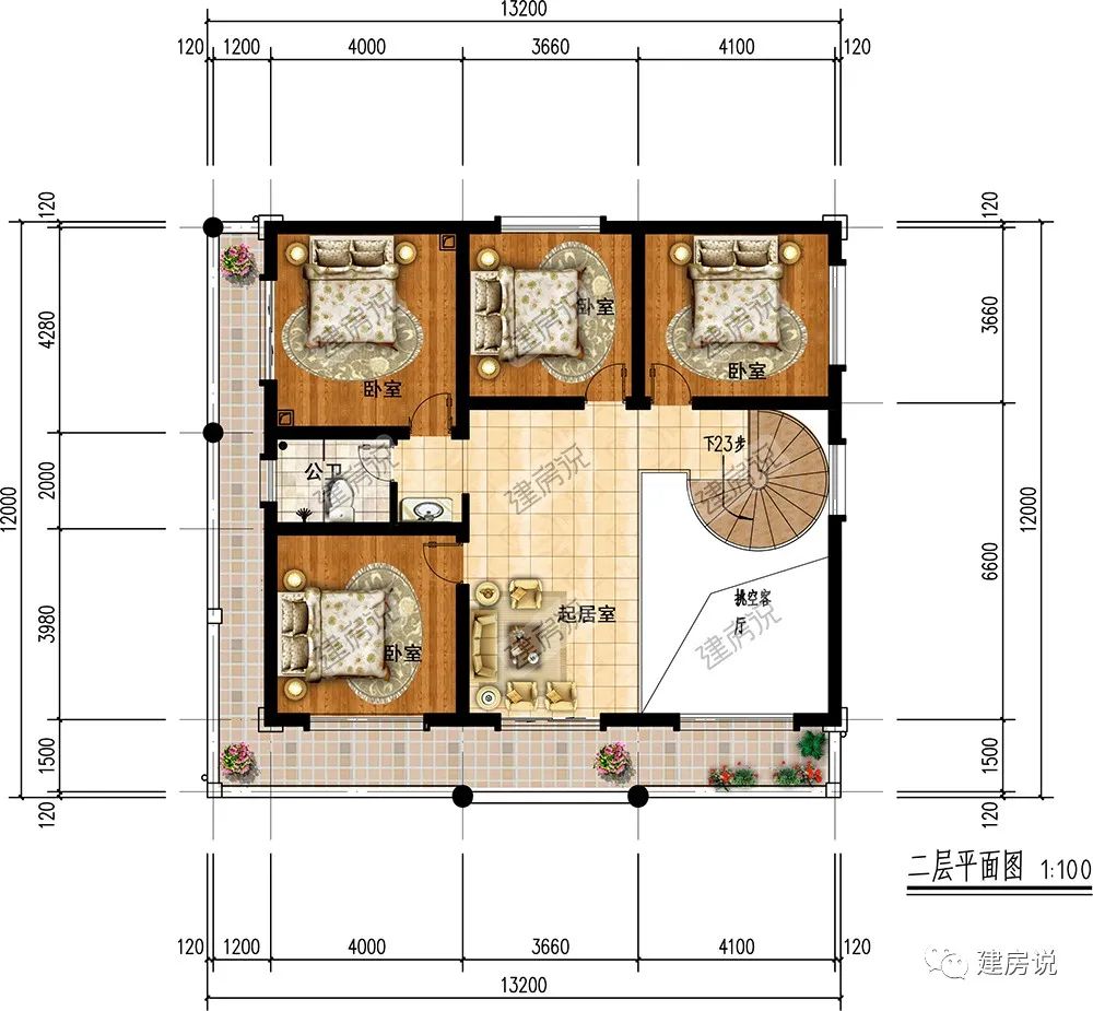 12米乘12米自建房图纸图片