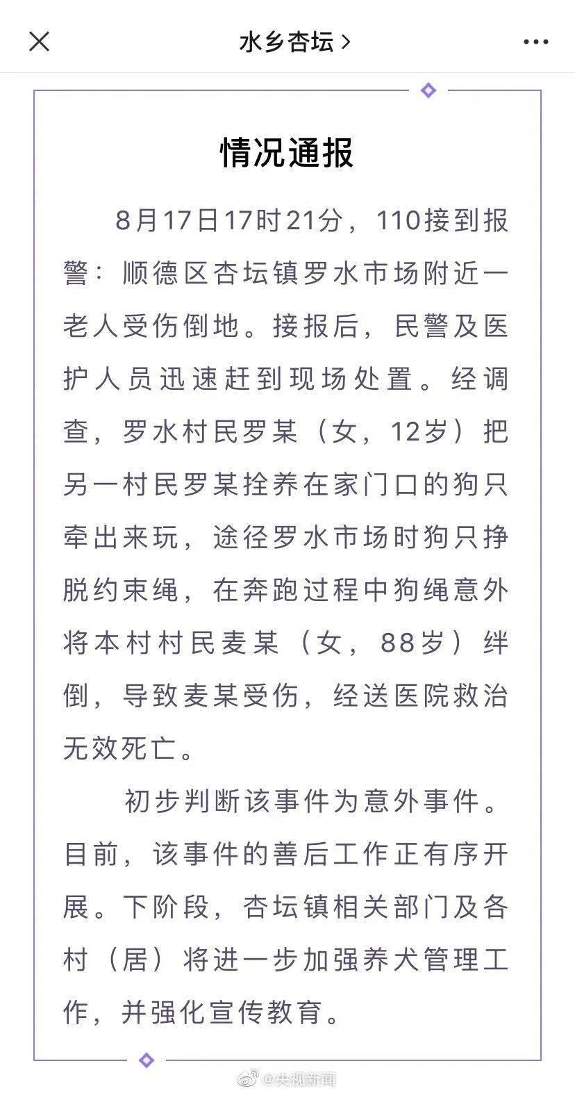 痛心！老人被狗繩絆倒身亡，這到底是誰的責任？ 寵物 第5張